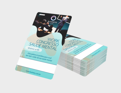 Credencial com Dois Furos Presilha Supremo 300g Sem Verniz 9x10 cm  - 4x1 - 500 unid